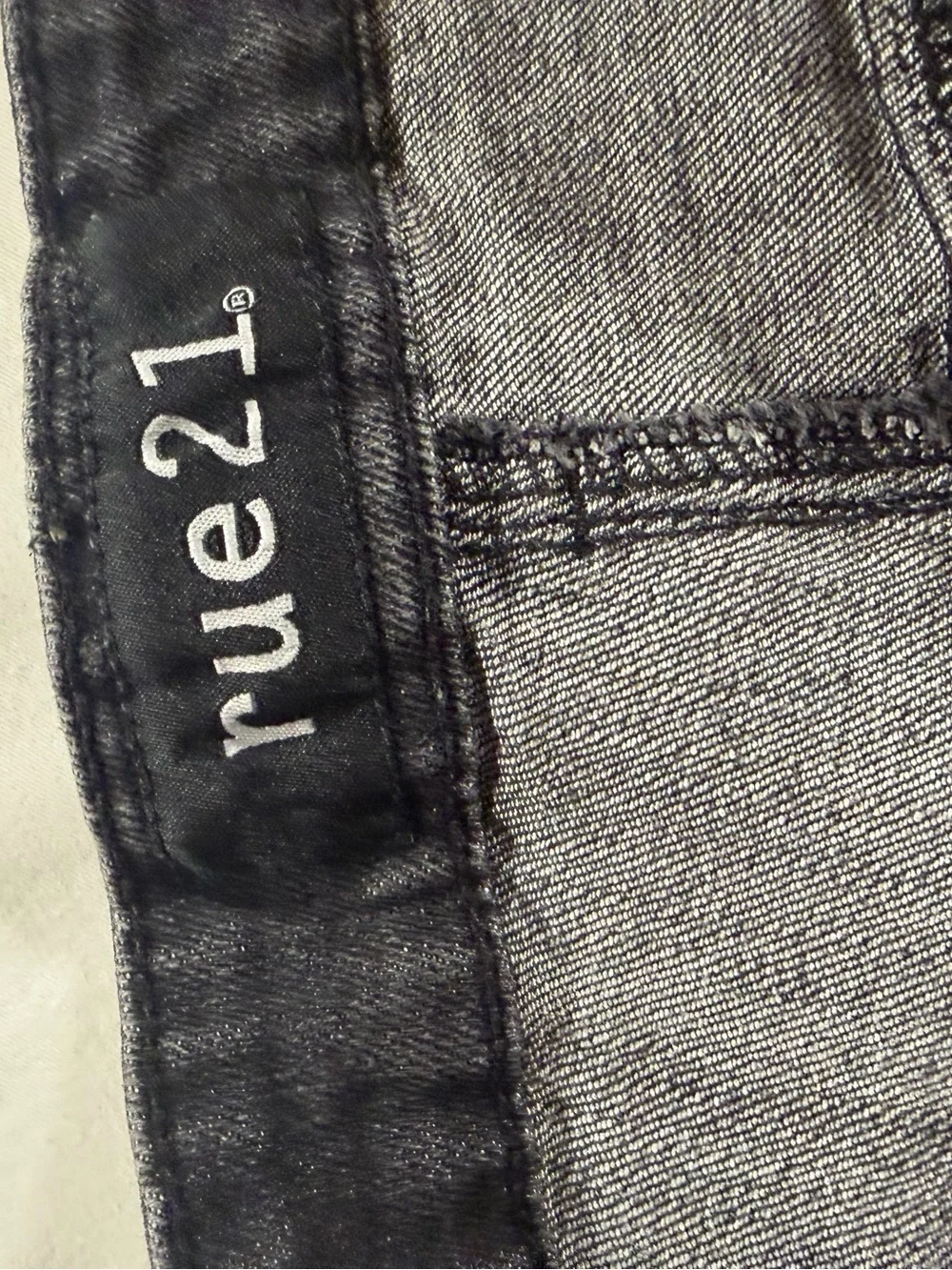 Rue21 Men's Charcoal Black Ripped Skinny Jeans 38x32